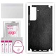 Folie de vinil pentru spate + parti compatibile cu Samsung Galaxy S21 FE 5G, rezistent la zgarieturi, Piele neagra