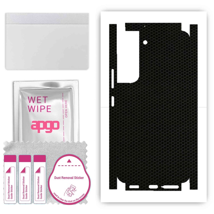 Folie protectie telefon, Agpo, Compatibila cu Samsung Galaxy S22, Vinil, Negru