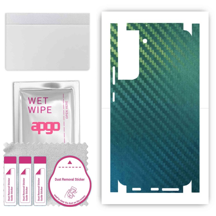 Folie protectie telefon, Apgo, Compatibil cu Samsung Galaxy S22 Plus, Vinil, Verde