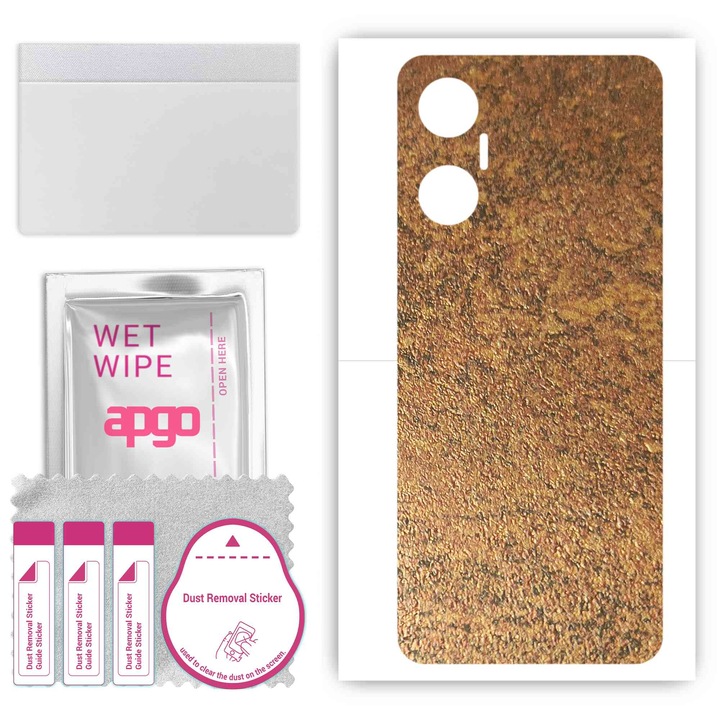 Задно винилово фолио, съвместимо с Tecno Pova Neo 5G, устойчиво на надраскване, ръждясала мед