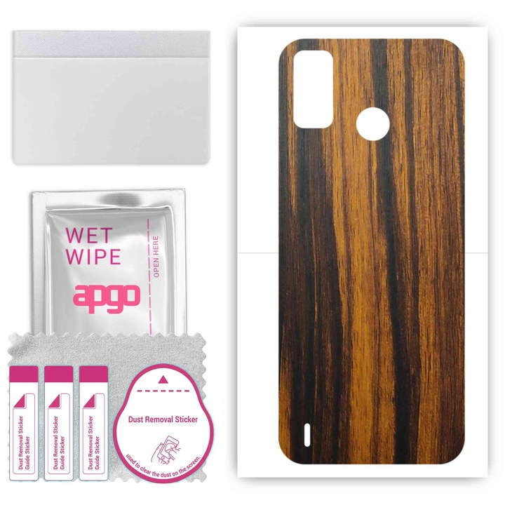 Съвместимо с Tigerwood Tecno Spark Go 2021 устойчиво на надраскване задно винилово фолио