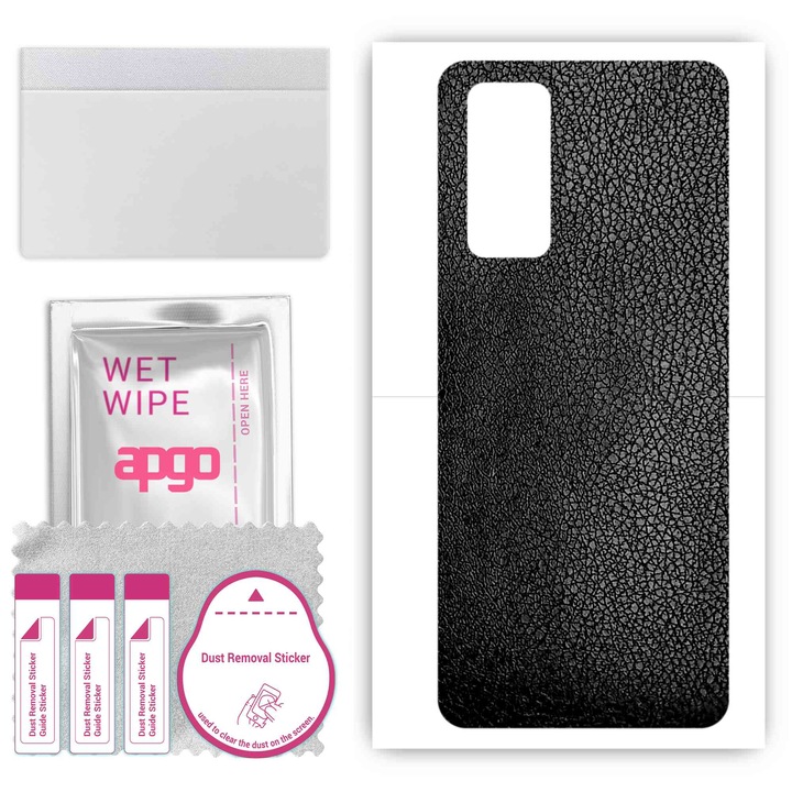 T-Mobile Revvl V Plus 5G съвместим, устойчив на надраскване заден винилов филм Черна кожа