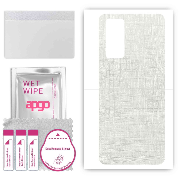 T-Mobile Revvl V Plus 5G съвместим, устойчив на надраскване заден винилов филм, бял плат