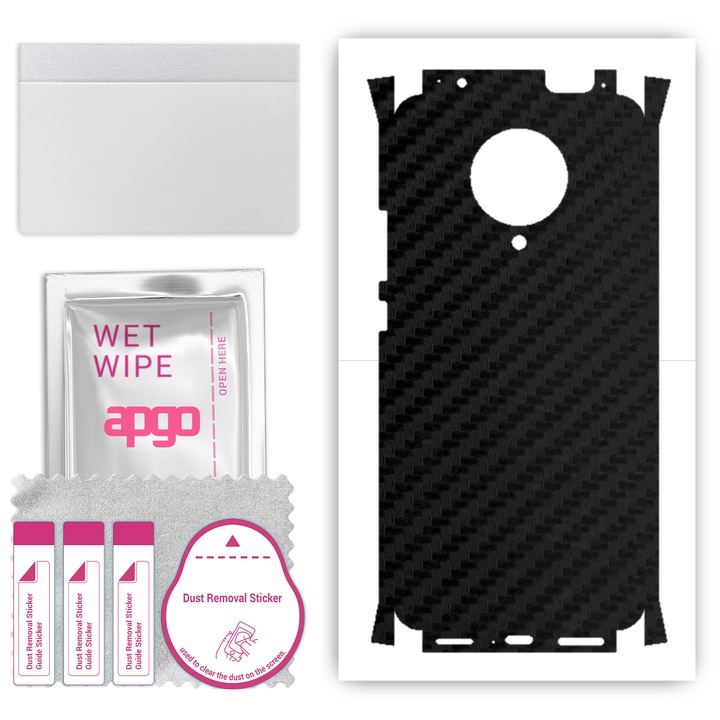 Folie de vinil pentru spate + parti compatibile cu Xiaomi Poco F2 Pro, rezistent la zgarieturi, Negru de carbon