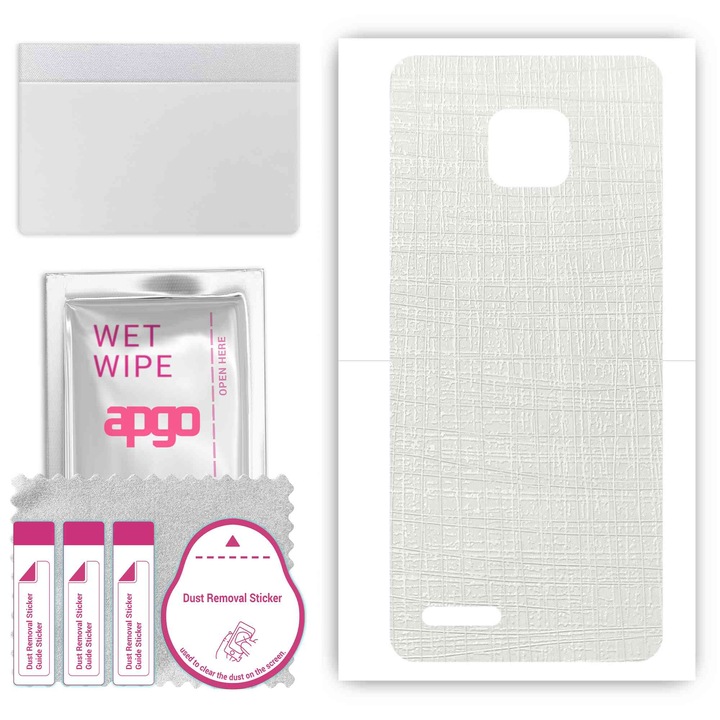 Folie de vinil pentru spate compatibil cu Ulefone Note 7, rezistent la zgarieturi, Fabric alb