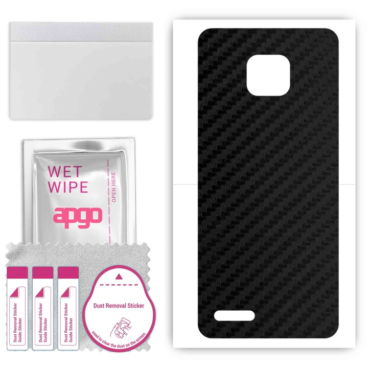 Folie de vinil pentru spate compatibil cu Ulefone Note 7T, rezistent la zgarieturi, Negru de carbon
