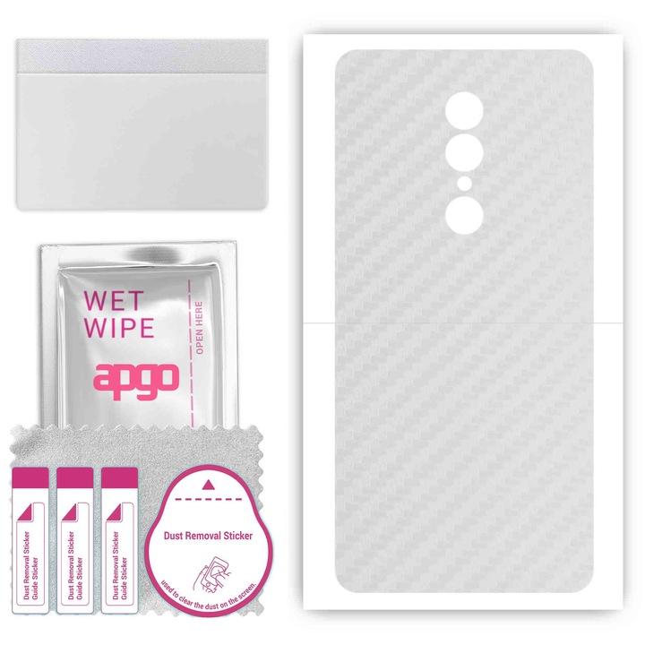 Винилово фолио за гърба, съвместимо с Umidigi S2 Lite, устойчиво на надраскване, Transparent Carbon