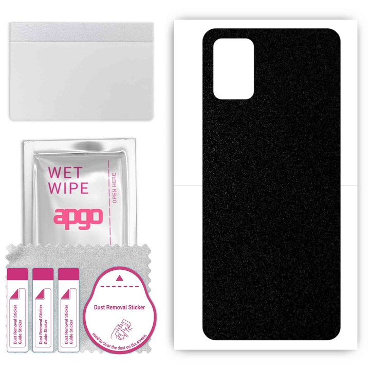 Задно винилово фолио, съвместимо с Umidigi A11 Pro Max, устойчиво на надраскване, матово черно