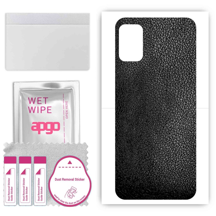 Задно винилово фолио, съвместимо с Umidigi A11, устойчиво на надраскване, черна кожа