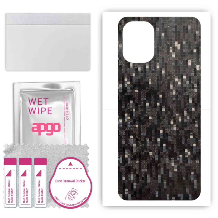 Съвместим с въглеродно черен пиксел Umidigi A13S Устойчив на надраскване заден винилов филм