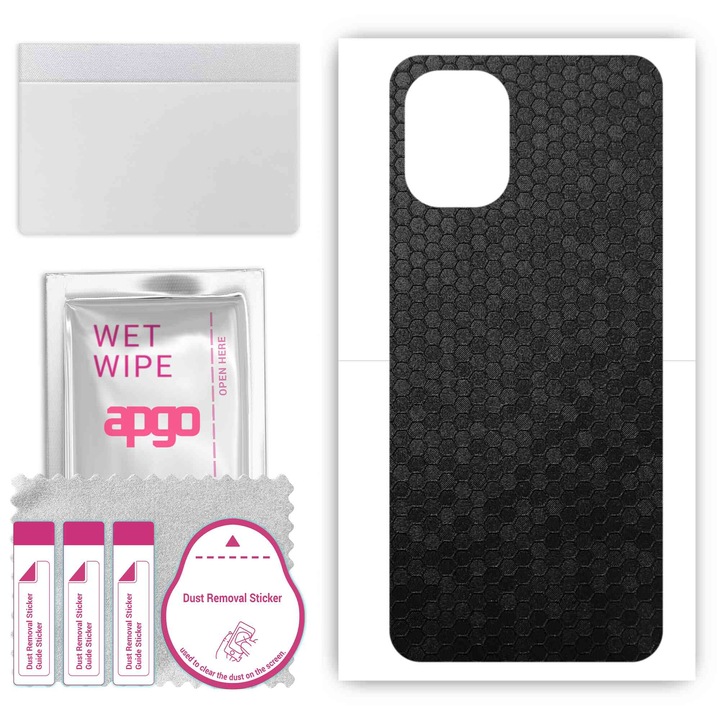 Съвместим Umidigi A13S Устойчив на надраскване заден винилов филм Honeycomb Black