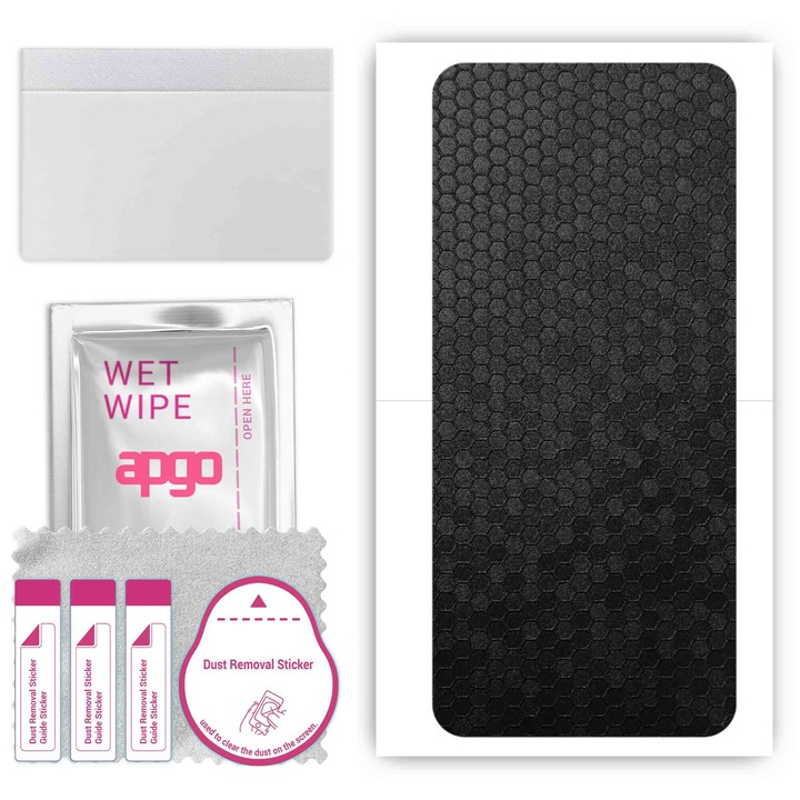 Umidigi F3 съвместим заден винилов филм, устойчив на надраскване, черна пчелна пита