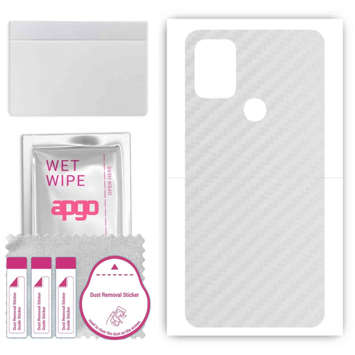 Винилово фолио за гърба, съвместимо с Umidigi Power 3, устойчиво на надраскване, прозрачен карбон