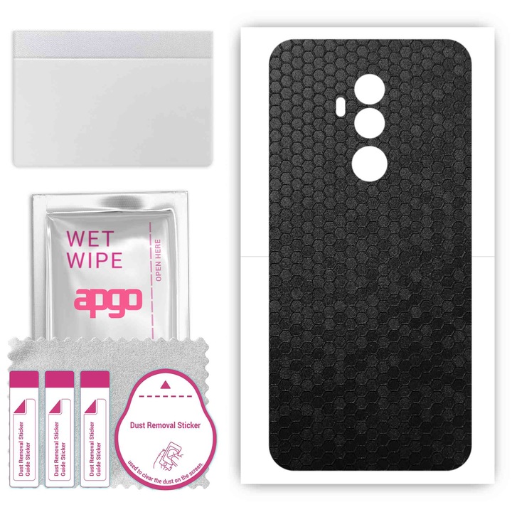 Задно винилово фолио, съвместимо с Umidigi Z2 Pro устойчива на надраскване черна пчелна пита