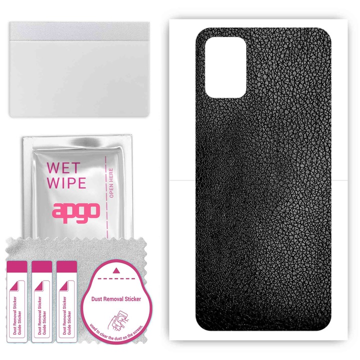 Задно винилово фолио, съвместимо с Umidigi Power 5, устойчиво на надраскване, черна кожа