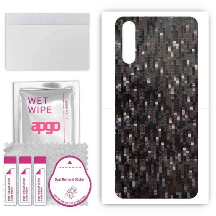 Съвместим с vivo iQOO Neo 855 Racing Устойчив на надраскване Pixel Carbon Black Back Vinyl Film