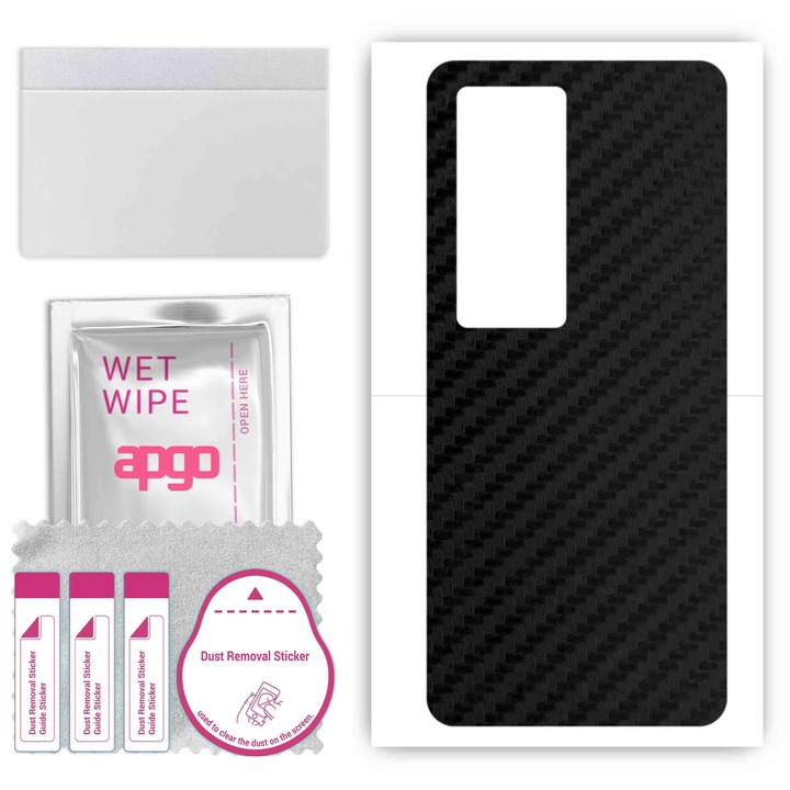 Задно винилово фолио, съвместимо с Vivo IQOO Neo5, устойчиво на надраскване въглеродно черно