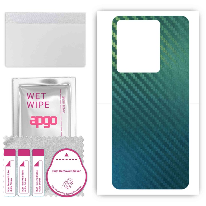 Съвместим с Vivo T1 4G V2153 Устойчив на надраскване Carbon Chameleon CAKA1 Винилово фолио за заден капак