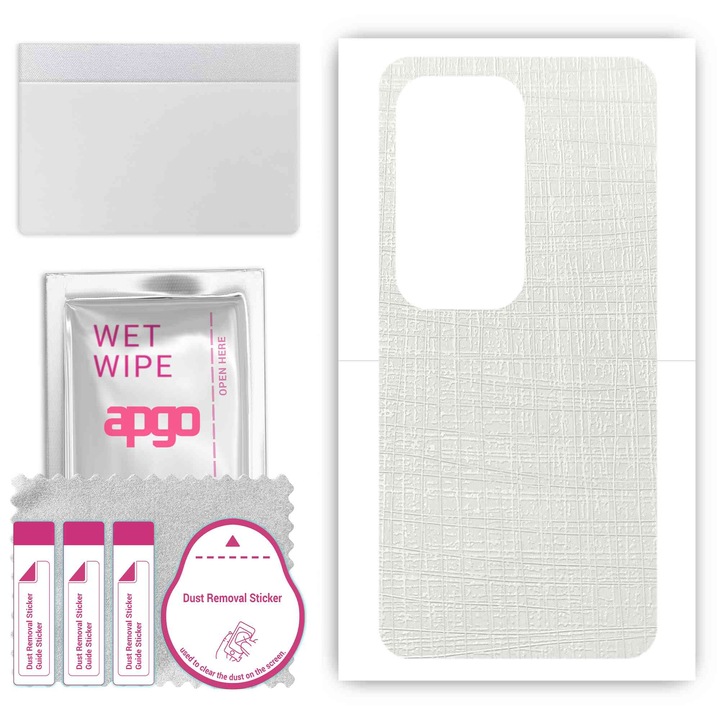 Задно винилово фолио, съвместимо с Vivo S17t, устойчиво на надраскване, бяла тъкан