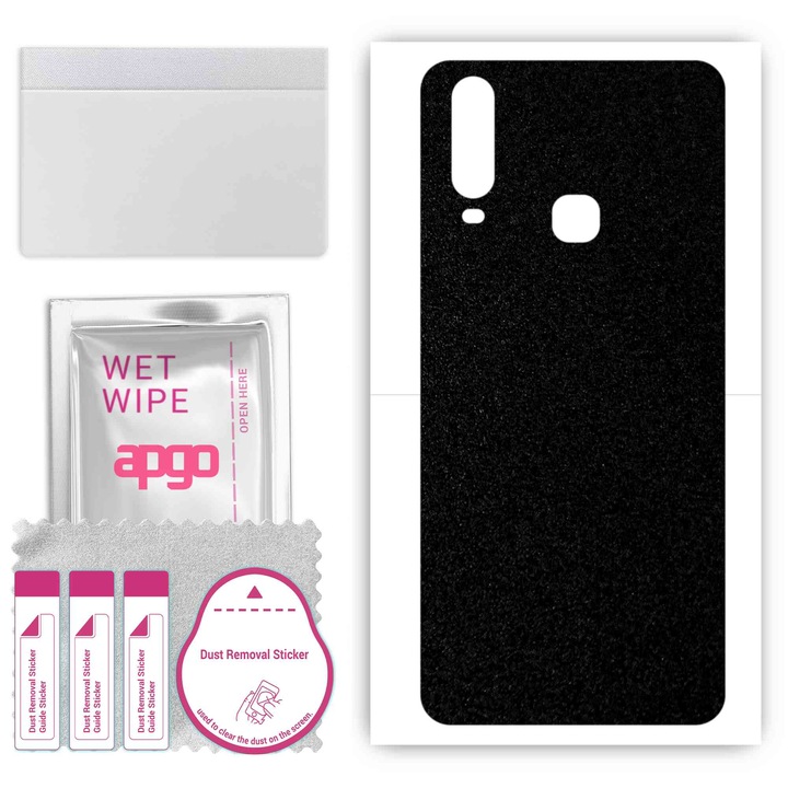 Задно винилово фолио, съвместимо с vivo U10, устойчиво на надраскване, матово черно