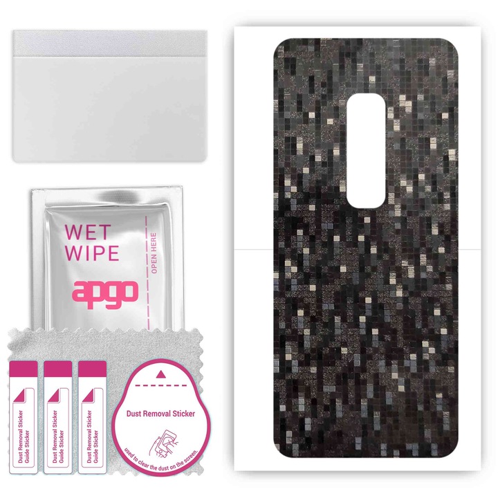 Въглеродно черен пиксел, съвместим с Vivo V17 Pro, устойчив на надраскване заден винилов филм