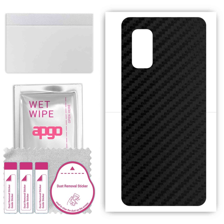 Задно винилово фолио, съвместимо с vivo V17, устойчиво на надраскване въглеродно черно