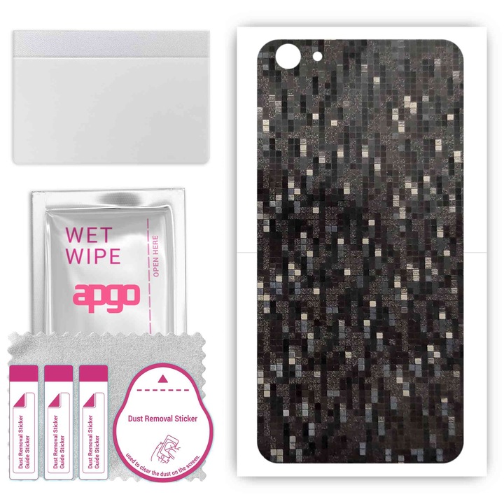 Съвместим с въглеродно черен пиксел Vivo X9 Plus, устойчив на надраскване заден винилов филм