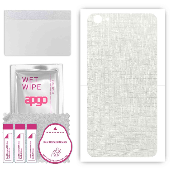 Задно винилово фолио, съвместимо с vivo X9 Plus, устойчиво на надраскване, бяла тъкан