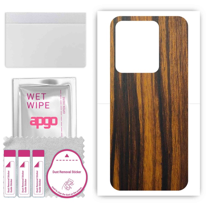 Folie de vinil pentru spate compatibil cu Vivo Y22S, rezistent la zgarieturi, Tigerwood