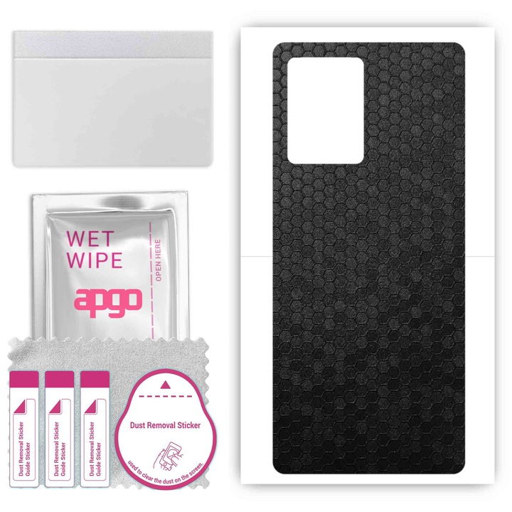 Съвместим с Vivo Y30 5G против надраскване заден винилов филм Honeycomb черен