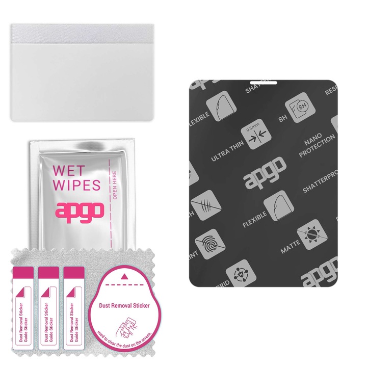 Folie de protectie pentru Apple iPad Pro 11, APGO, Sticla, Transparent