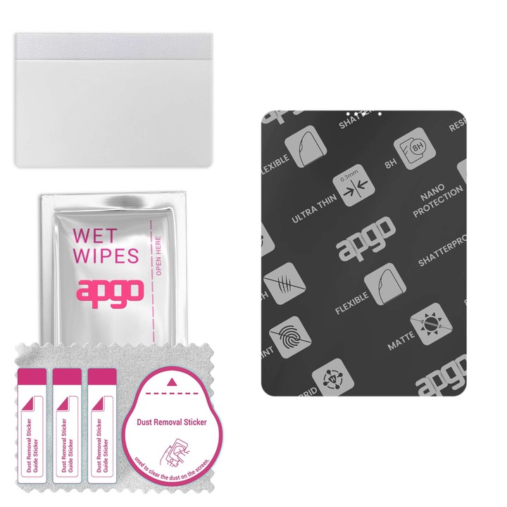 Folie de protectie pentru Apple iPad Pro 11, APGO, Sticla, Transparent
