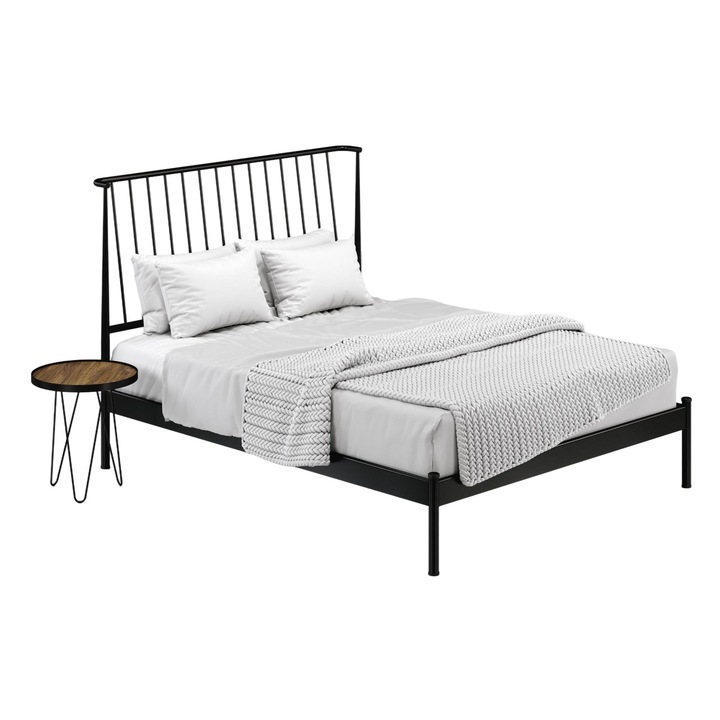 Pat dublu, KS Kouppas, Metal, 140X200cm, Negru
