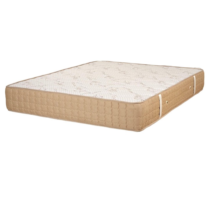 Saltea anatomica, KS Kouppas, 180 x 190 x 30cm, Spuma/Bambus/Bumbac, Bej/Alb