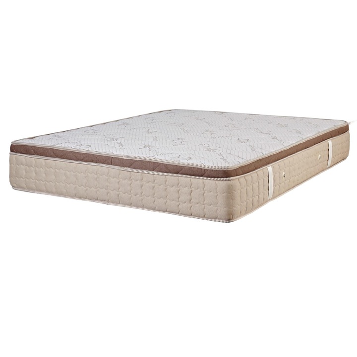 Saltea, KS Kouppas, Bumbac/Fibra de bambus, 140 × 190 × 30 cm, Bej/Maro