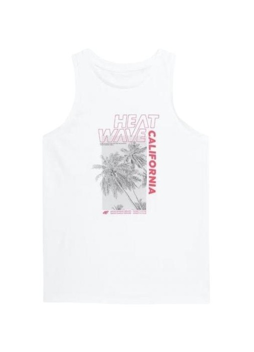 Мъжки потник, 4F, Памук, Бял, 2XL