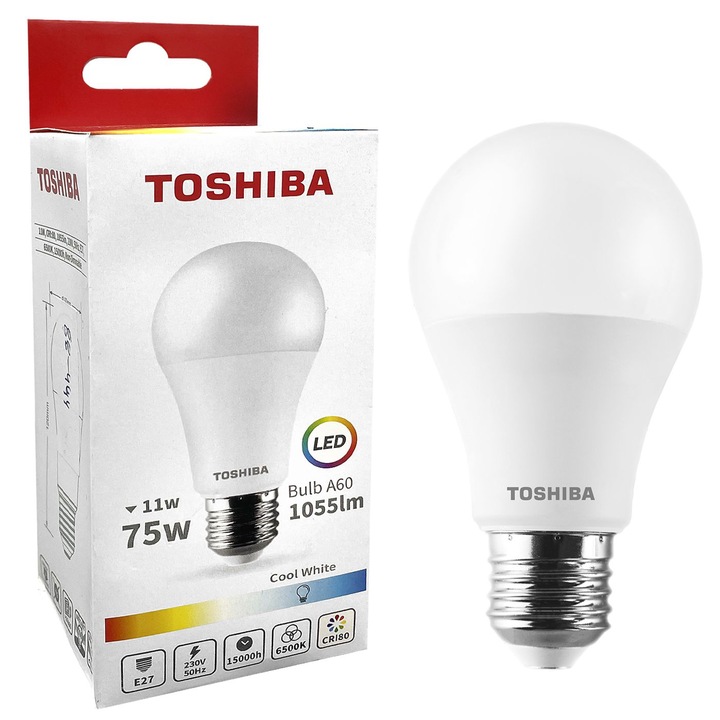 Bec LED Toshiba, 11W, E27, 6500K