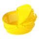 Овална кошница за пикник с капак, полипропилен, жълта, 42x31x23см