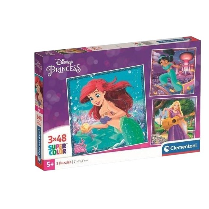 Clementoni - Puzzle 3x48 Disney hercegnők - 40 - 99 darab