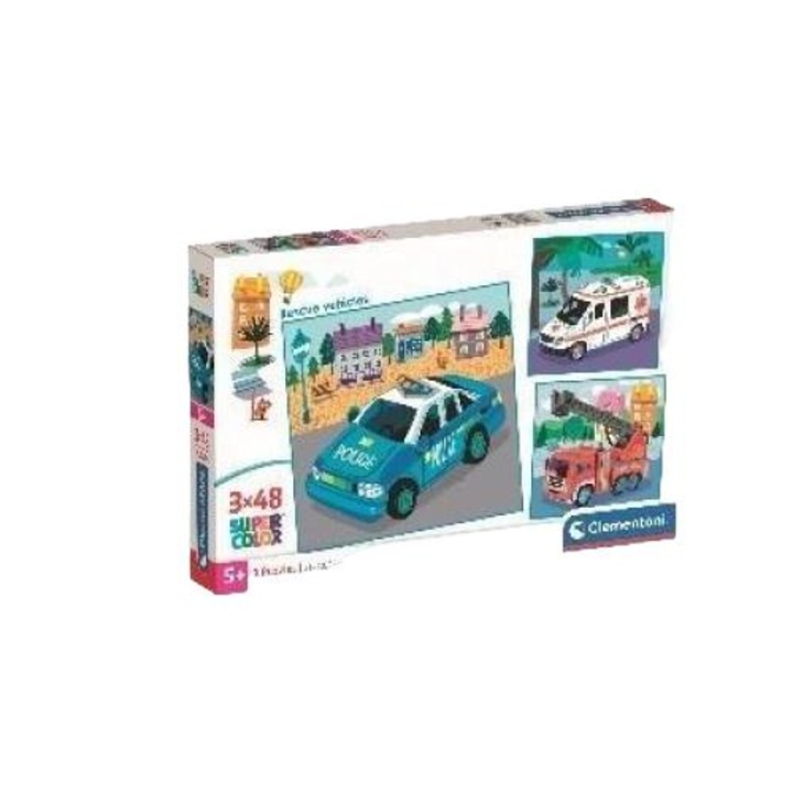 Clementoni - Puzzle 3x48 A mentőjárművek - 40 - 99 darab