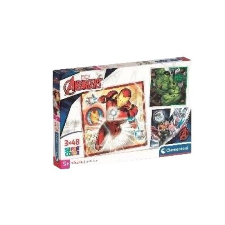 Комплект от 3 пъзела, Clementoni, 144 части, 5 години+, Многоцветни