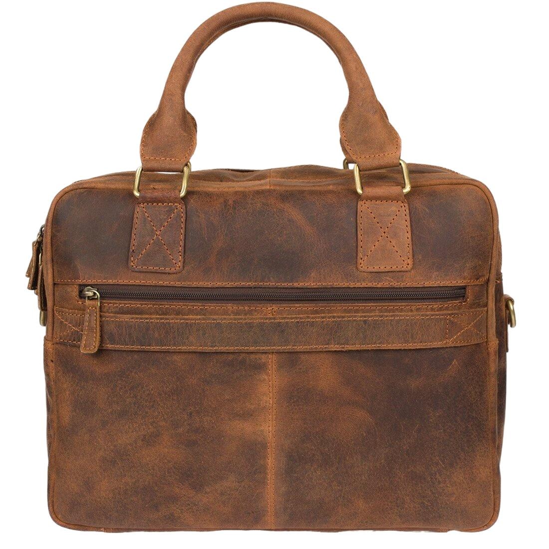 Geanta laptop, Beltimore, Piele naturala, 36x30x10cm, Maro