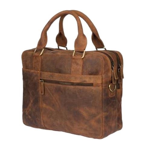 Geanta laptop, Beltimore, Piele naturala, 36x30x10cm, Maro