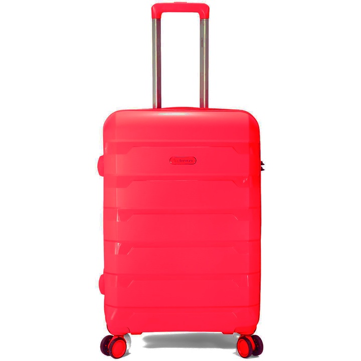 Troler Cabina Extensibil Benzi BZ 5750, Polipropilena, 4 Roti Duble, 55 cm, Roz