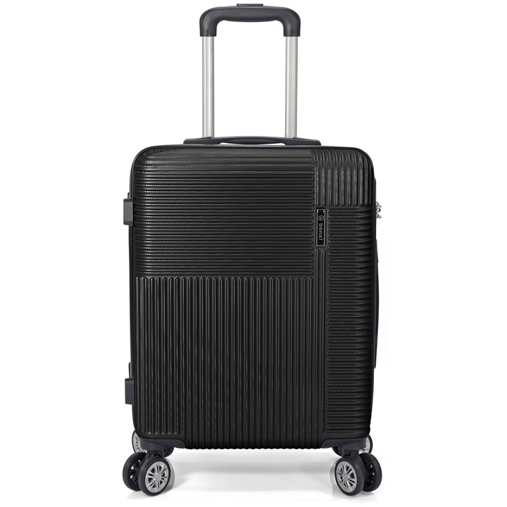 Troler Mare Benzi BZ 5746, ABS, 4 Roti Duble, 76 cm, Negru