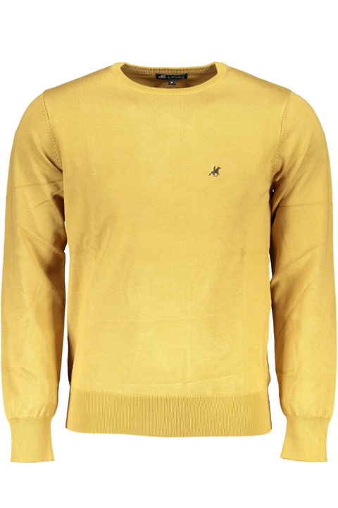 Ferfi pulover logoval es Slim fit szabassal sarga, Sárga