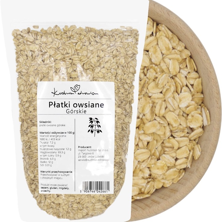 Fulgi de ovaz tip montani 1 kg pentru porridge, musli si retete