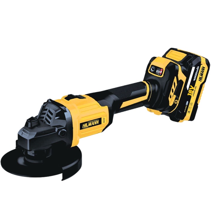 HILMANN 125 mm-es sarokcsiszoló akkumulátorral