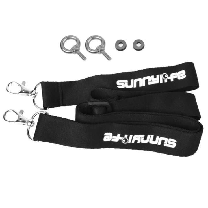 Комплект контролер и каишка, Sunnylife, за DJI RC Mini 3 Pro/DJI Smart Controller/DJI RC Pro/DJI RC 2 Mini 4 Pro Controller, сребрист/черен