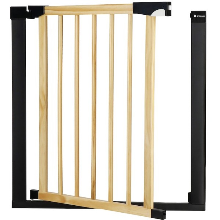Balustrada copii, SPRINGOS, Lemn, 75-110 cm, Maro/Negru